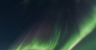 Auroras boreales desde Fáskrúðsfjörður, Islandia