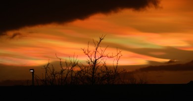 Nubes estratosféricas polares desde Inglaterra