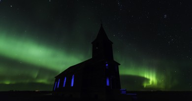 Imagen de auroras boreales desde Canadá