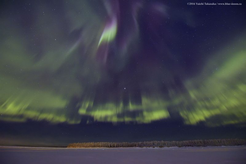Auroras boreales desde los Territorios del Noroeste, Canadá