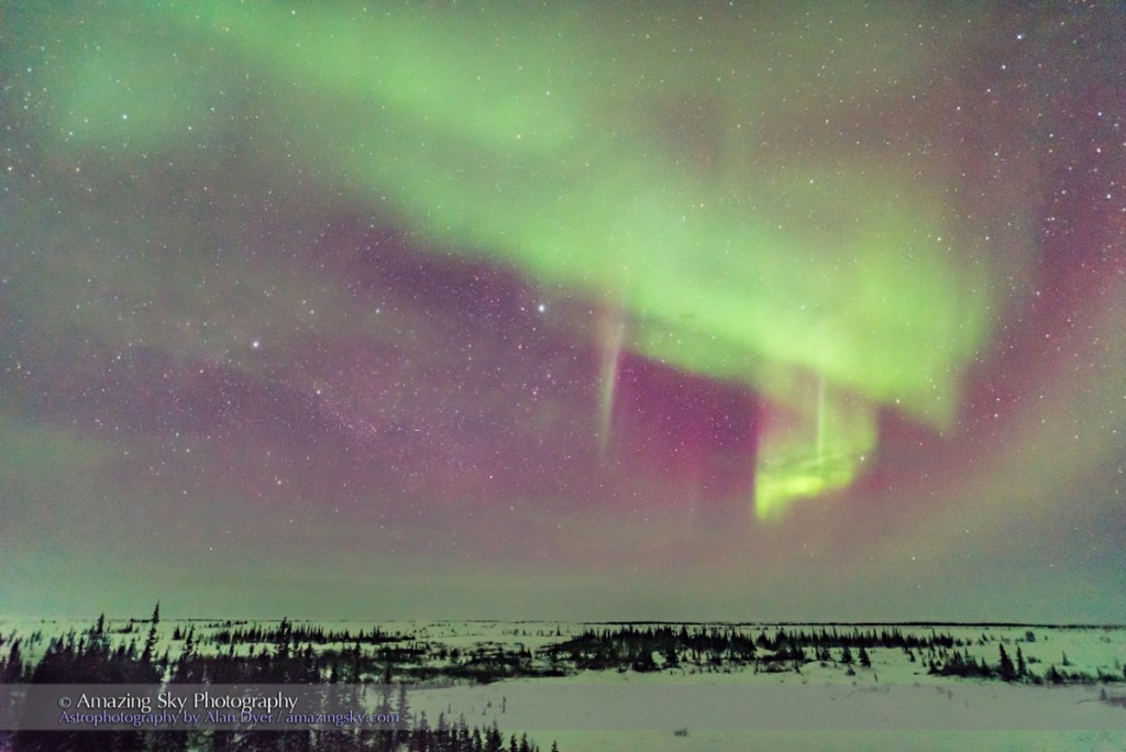 Auroras boreales desde Manitoba, Canadá