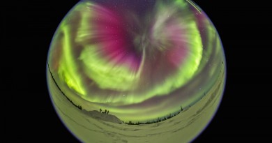 Auroras boreales desde Manitoba, Canadá