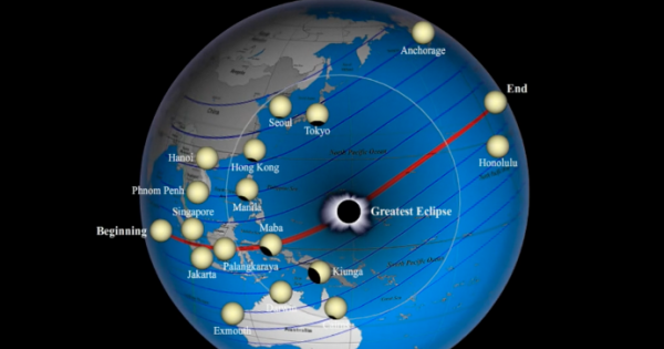 El 8-9 de marzo se producirá un Eclipse Total de Sol