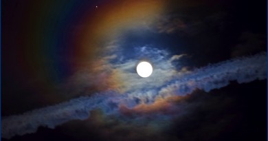 Una corona lunar y Júpiter desde Wyoming, Estados Unidos