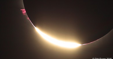 Imagen del eclipse total de Sol desde un crucero en el océano Índico