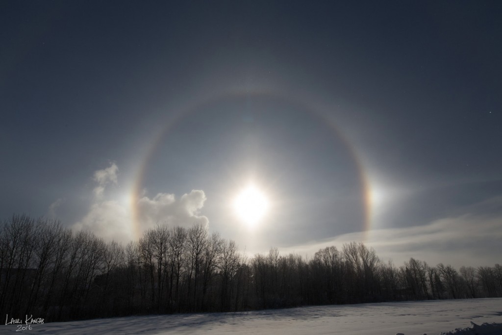 Halo solar desde Ontario, Canadá