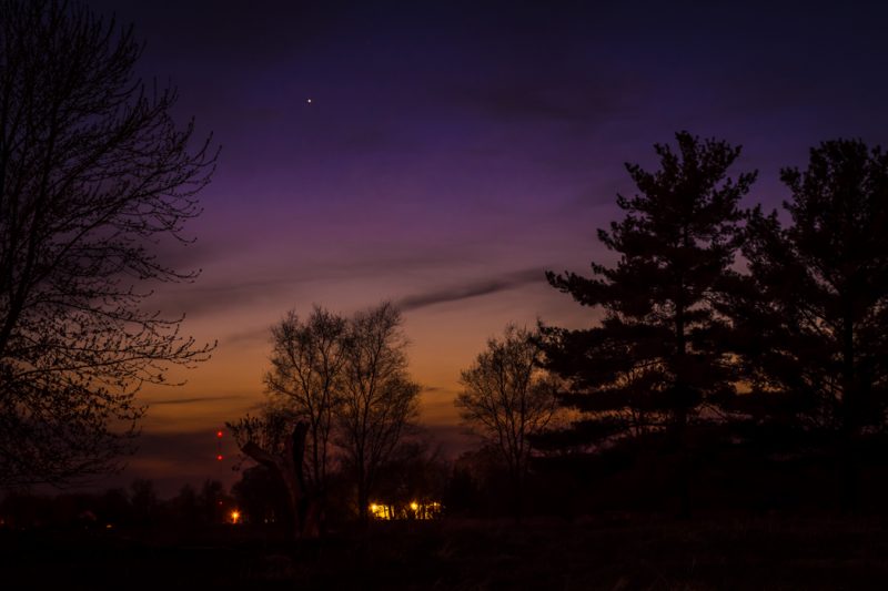 Mercurio al atardecer en Iowa, Estados Unidos