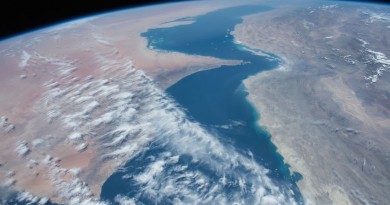 El Golfo Pérsico y el Golfo de Omán desde la Estación Espacial Internacional