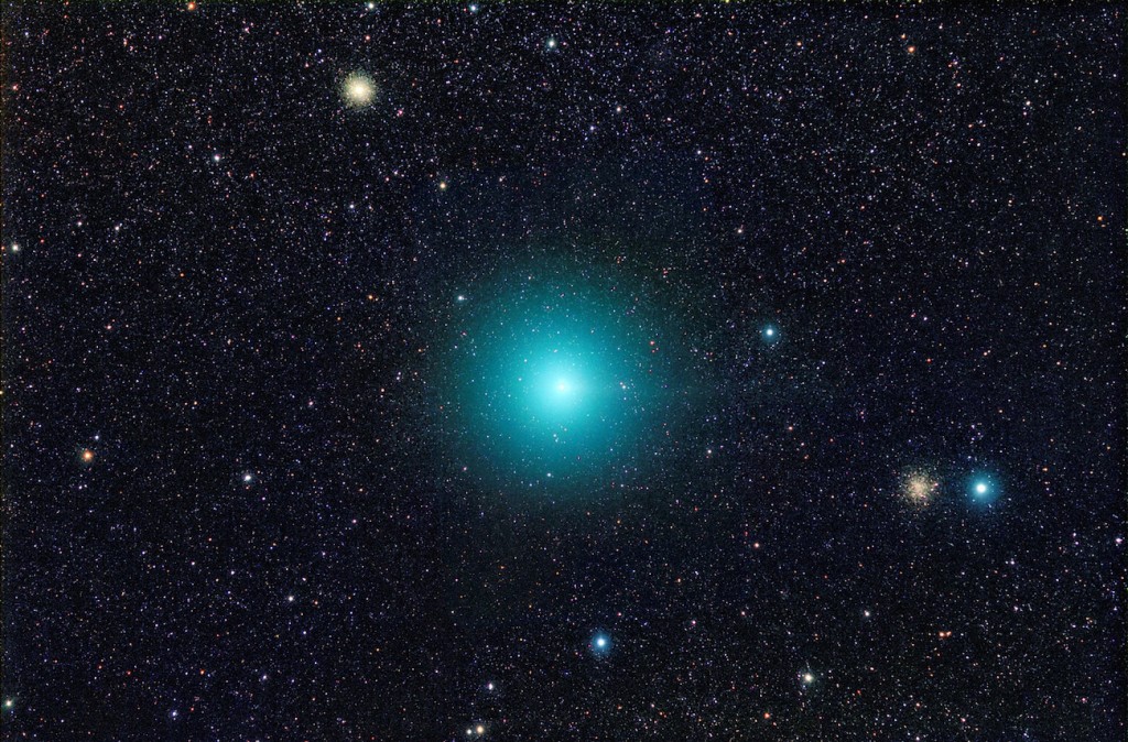 El Cometa 252P/LINEAR y los cúmulos globulares M14 y NGC 6366