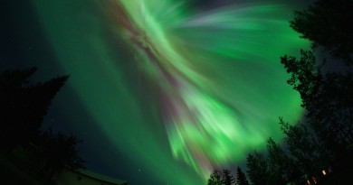 Auroras boreales desde Columbia Británica, Canadá