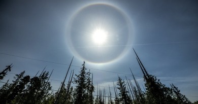 Halo solar desde Columbia Británica, Canadá