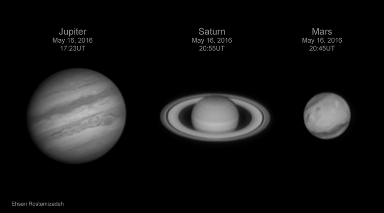 Fotos de Júpiter, Saturno y Marte