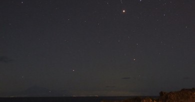 Marte, Saturno y Antares desde La Palma (España)