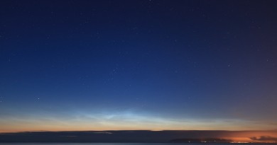 Nubes noctilucentes desde Gales, Reino Unido