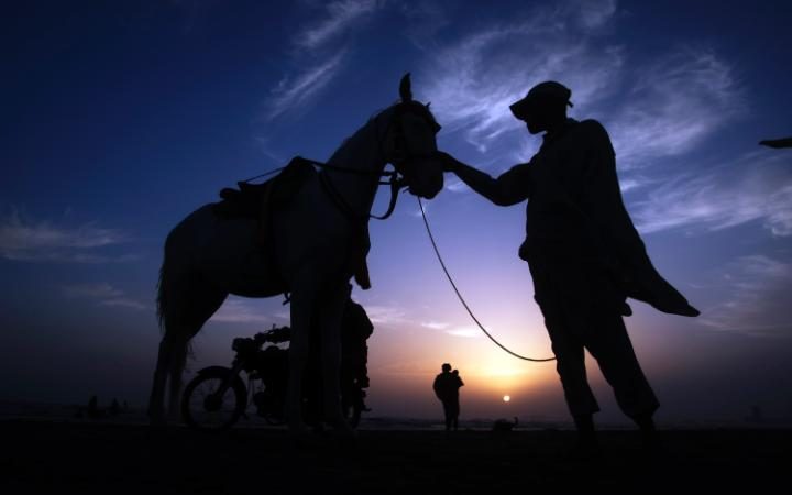 El atardecer desde Karachi, Pakistán