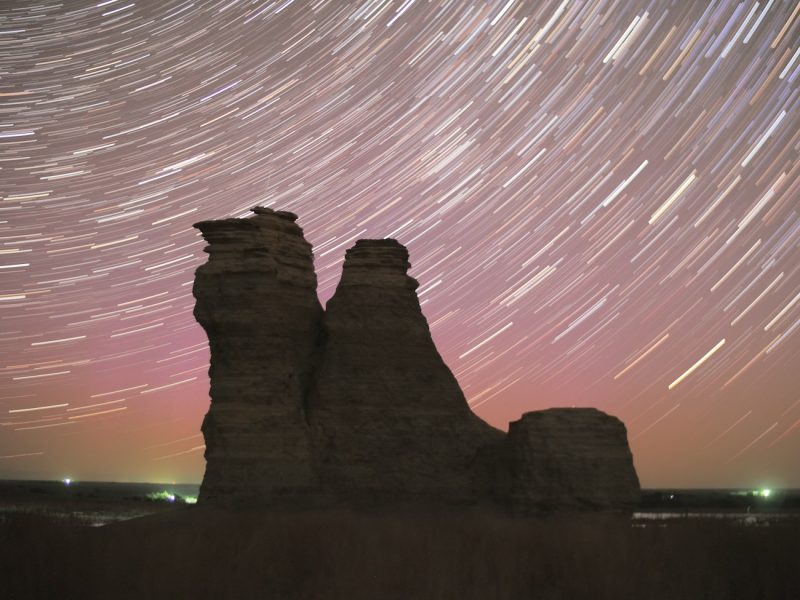 Imagen de rastro de estrellas desde Kansas, Estados Unidos