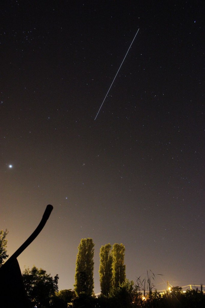 Júpiter y el paso de la Estación Espacial Internacional en Hungría