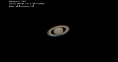 Imagen de Saturno tomada el 25 de junio de 2016