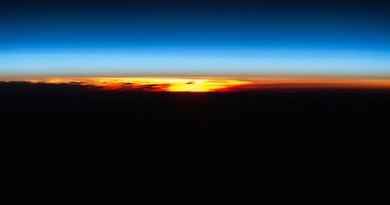 El atardecer desde la Estación Espacial Internacional