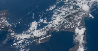 El sur de Italia desde la Estación Espacial Internacional