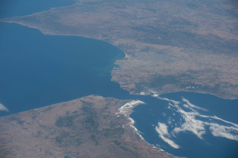 El Estrecho de Gibraltar desde la Estación Espacial Internacional