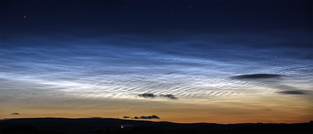 Nubes noctilucentes desde el norte de Inglaterra