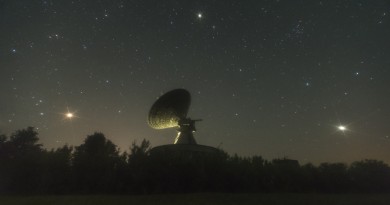 Marte, Júpiter y la estrella Arcturus desde Ucrania