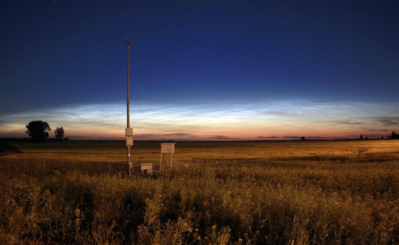Nubes noctilucentes desde Lidzbark Warmiński, Polonia