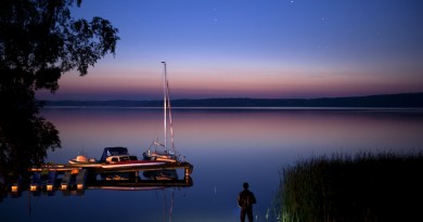 Nubes noctilucentes al anochecer en Polonia