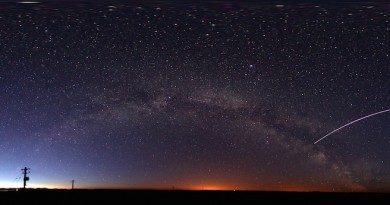 La Vía Láctea y el paso de la Estación Espacial Internacional