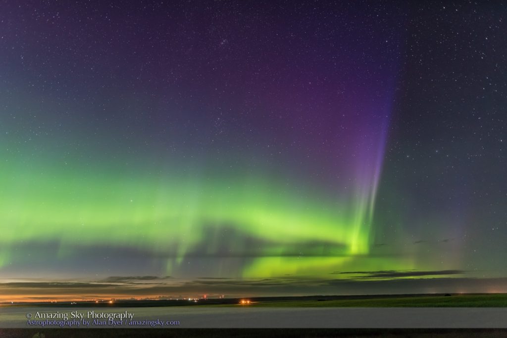 Auroras boreales desde Alberta, Canadá
