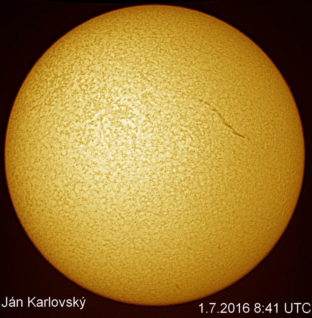 Imagen de un filamento magnético en el Sol