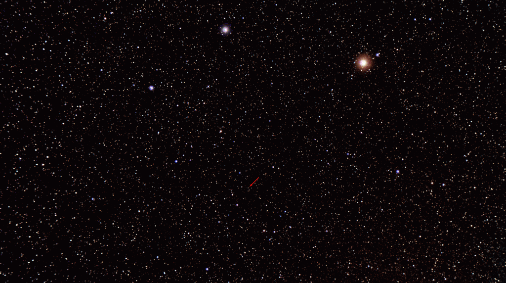Imagen (GIF) de Plutón moviéndose entre las estrellas de Sagitario