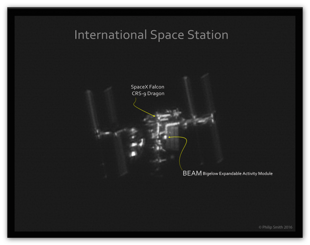 Imagen de la ISS tomada desde Nueva York, Estados Unidos