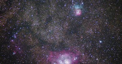 Imagen de las nebulosas Messier 8 y Messier 20