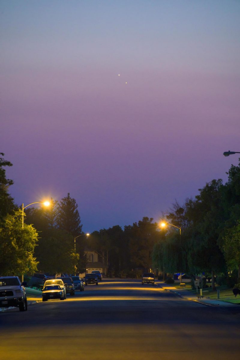 Venus y Júpiter desde California, Estados Unidos