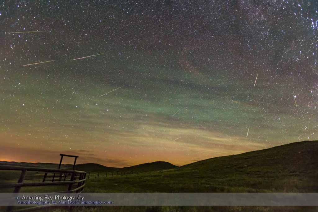 Imagen de 10 perseidas captadas en Canadá