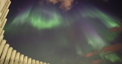 Auroras boreales desde Reikiavik, Islandia