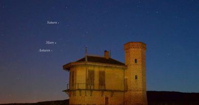 Saturno, Marte y Antares desde Francia
