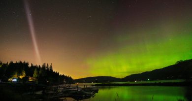 Auroras boreales y un arco de protones desde Washington, Estados Unidos