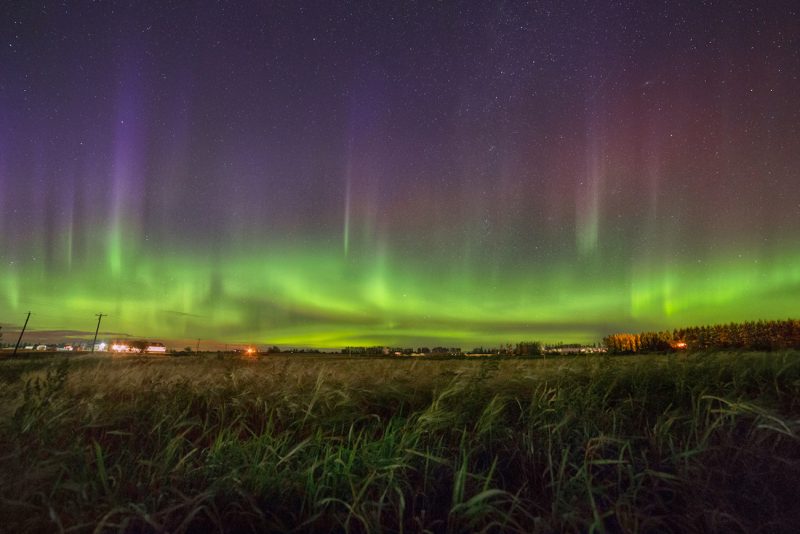 Auroras boreales desde Alberta, Canadá