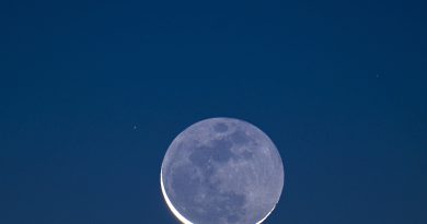 Mercurio y la Luna desde Maine, Estados Unidos