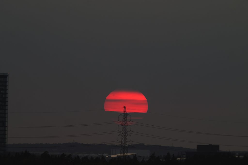 La puesta de Sol desde Estocolmo, Suecia