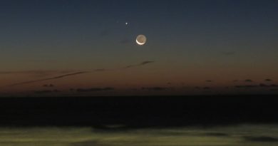 La Luna y Mercurio desde Maine, Estados Unidos