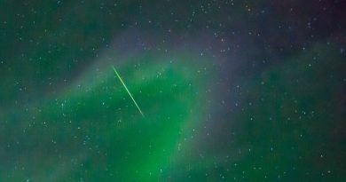 Auroras boreales y un meteoro desde Alberta, Canadá