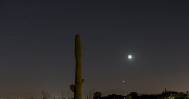 La conjunción de la Luna y Venus desde Arizona, Estados Unidos