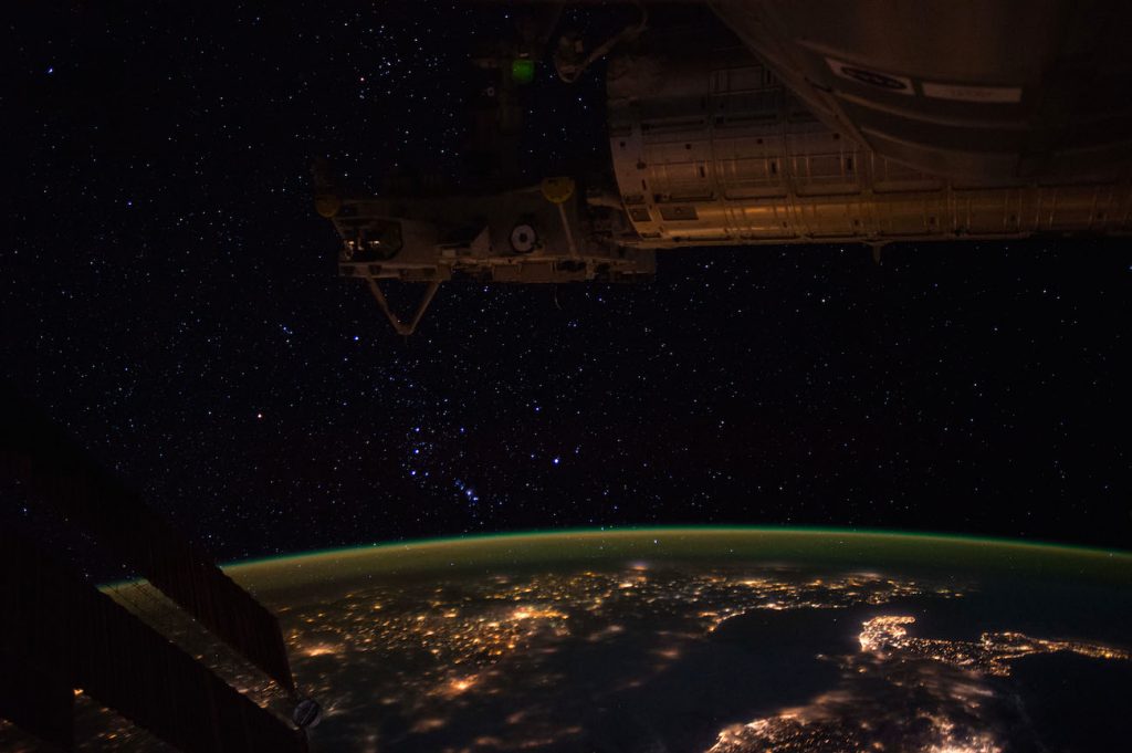 La constelación de Orión desde la Estación Espacial Internacional