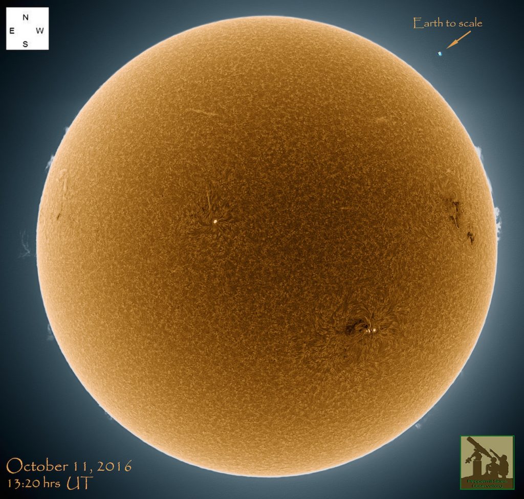Imagen del Sol tomada el 11 de octubre de 2016