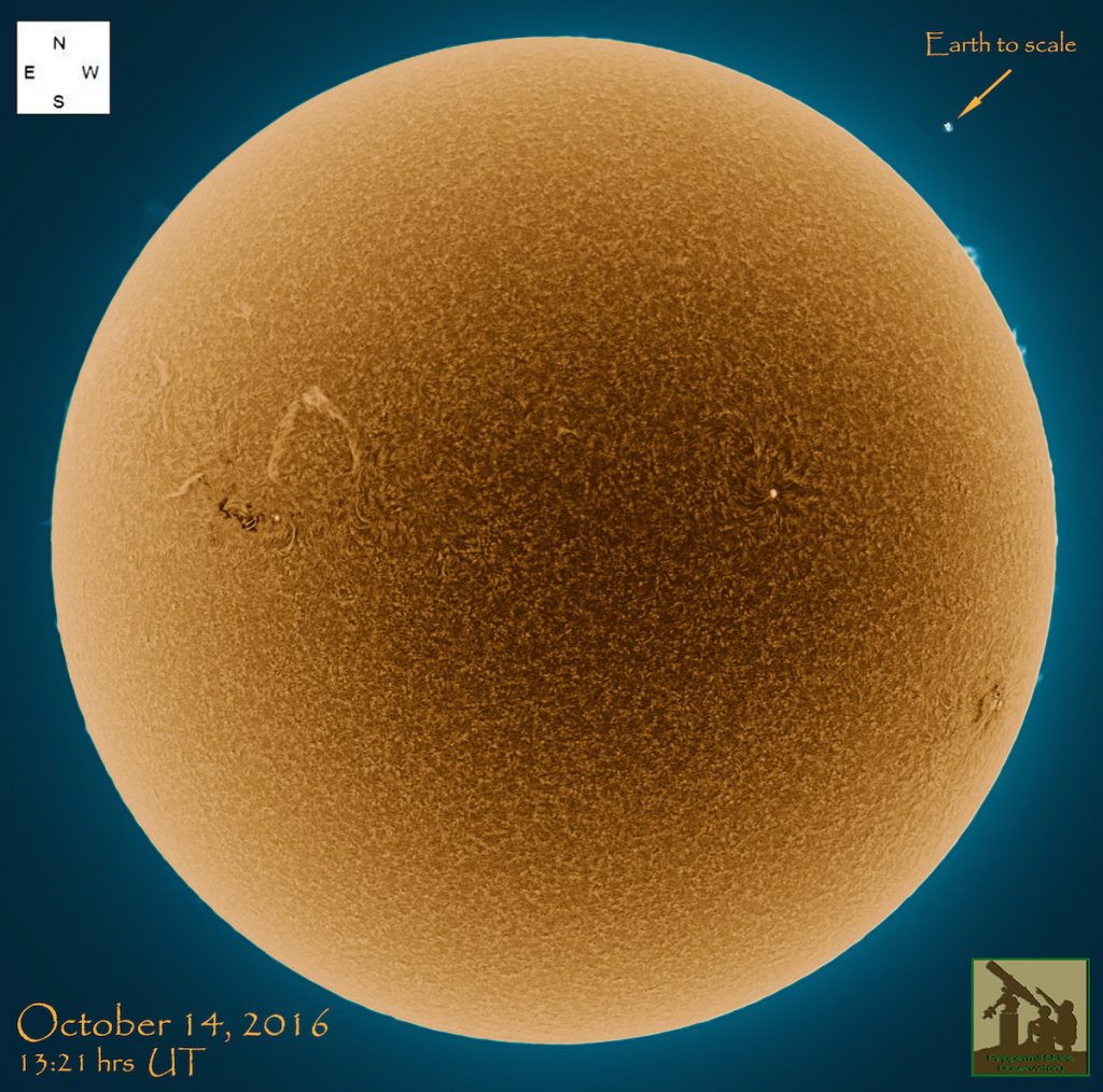 Imagen del Sol tomada el 14 de octubre de 2016