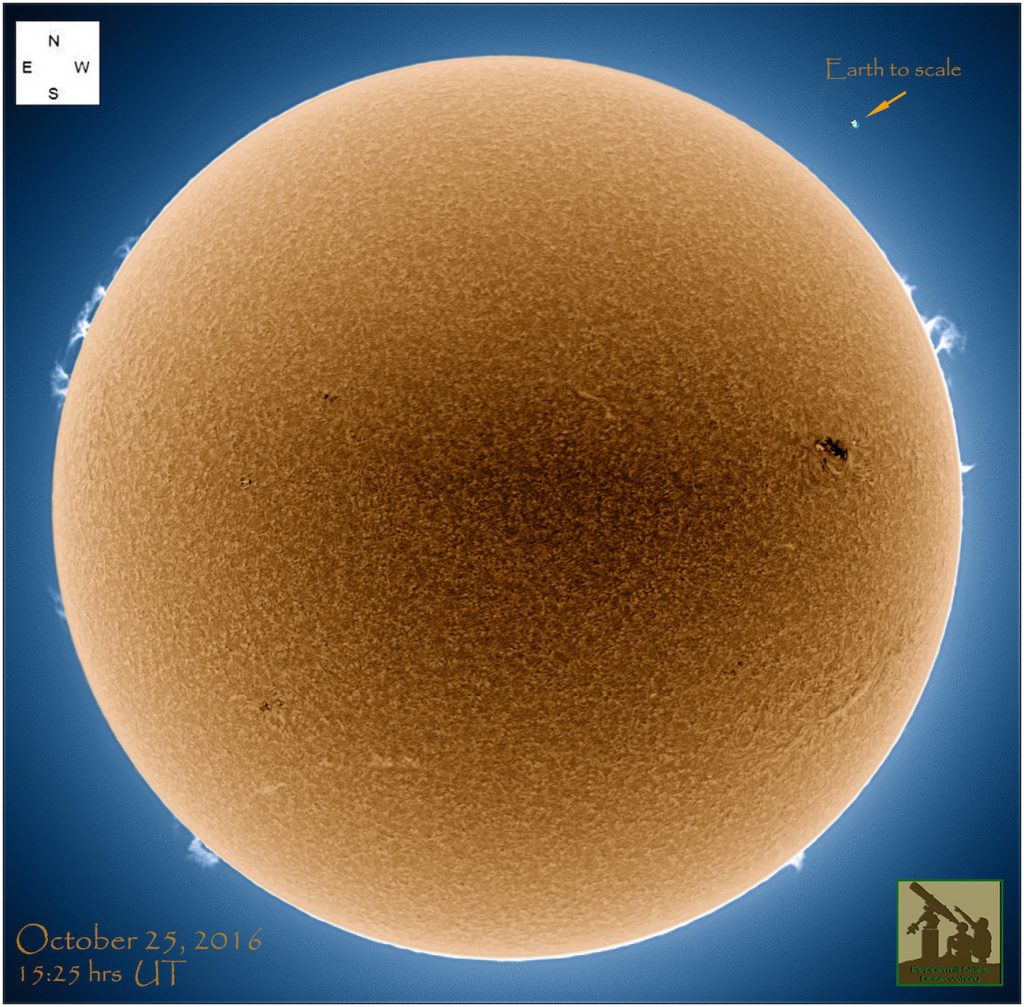 Imagen del Sol tomada el 25 de octubre de 2016